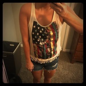 American flag tank top